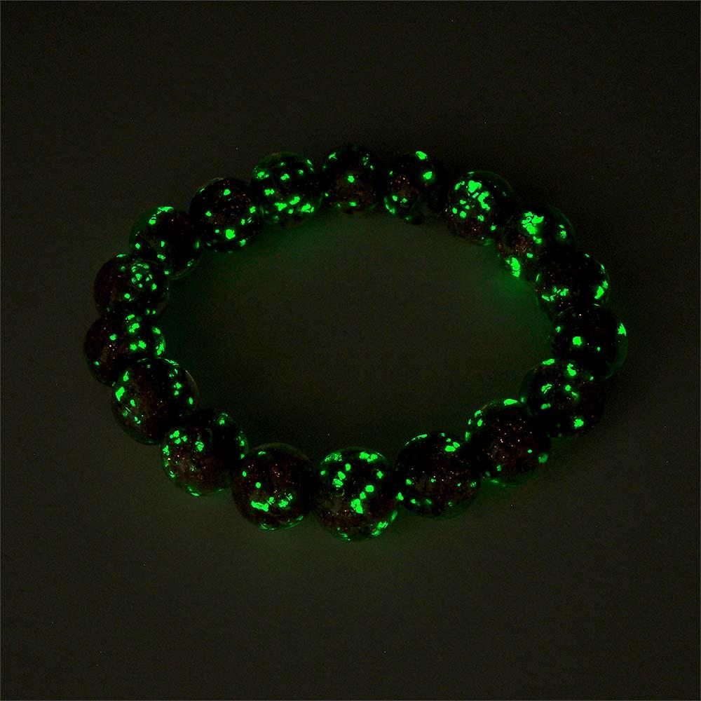 Purple Firefly Glass Stretch Beaded Bracelet Glow in the Dark Luminous Bracelet - soufeelus