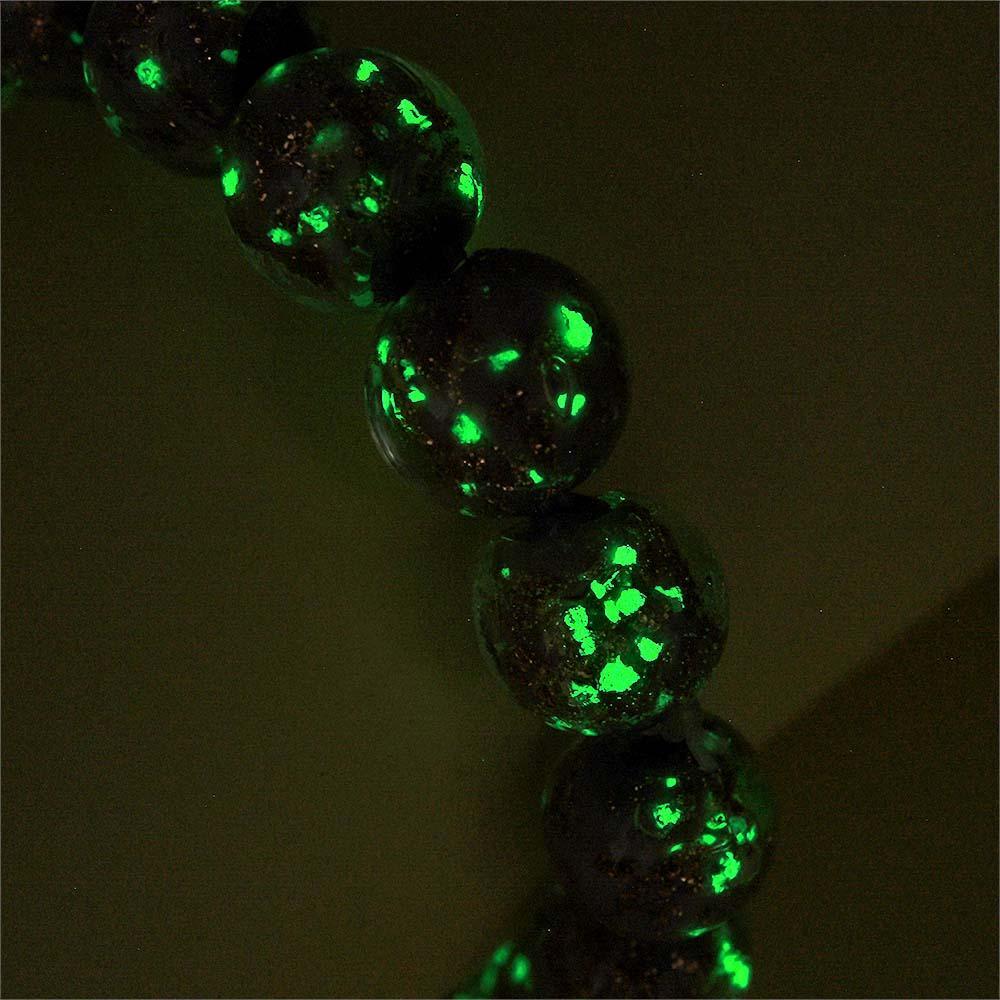 Purple Firefly Glass Stretch Beaded Bracelet Glow in the Dark Luminous Bracelet - soufeelus