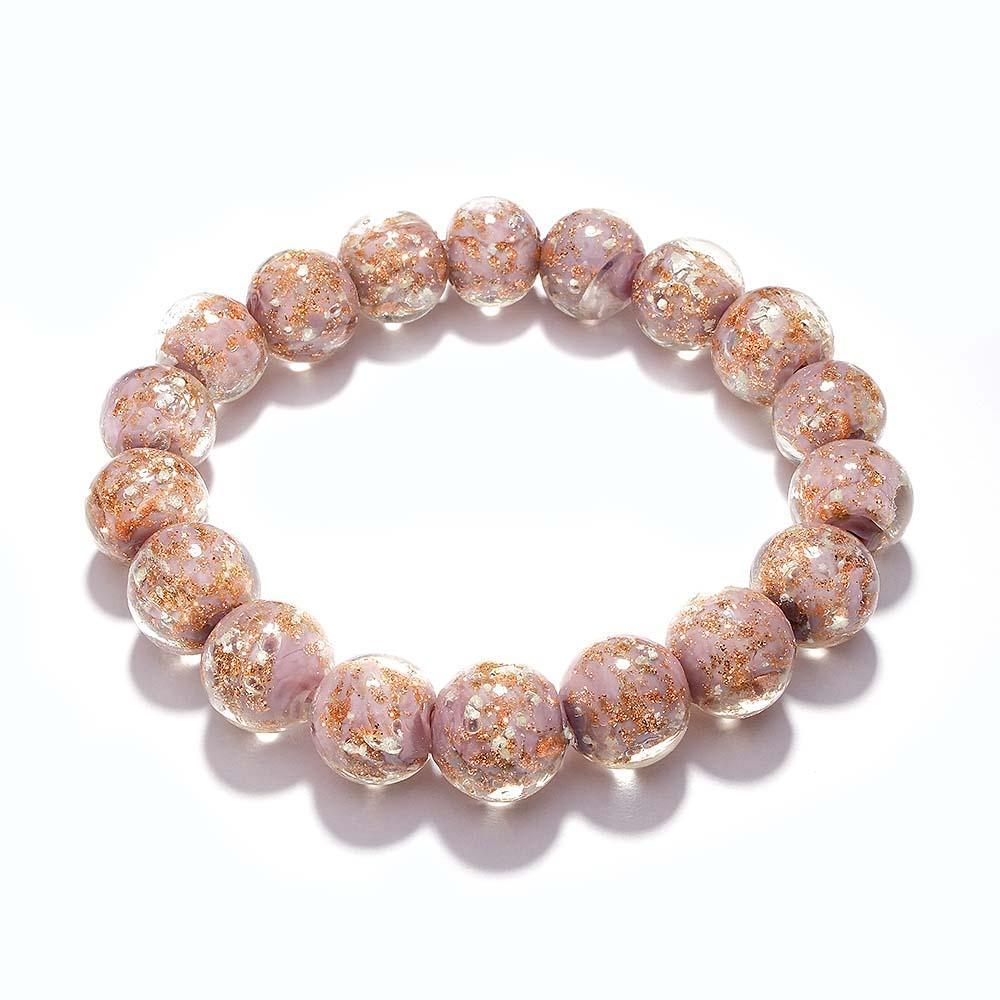 Purple Firefly Glass Stretch Beaded Bracelet Glow in the Dark Luminous Bracelet - soufeelus
