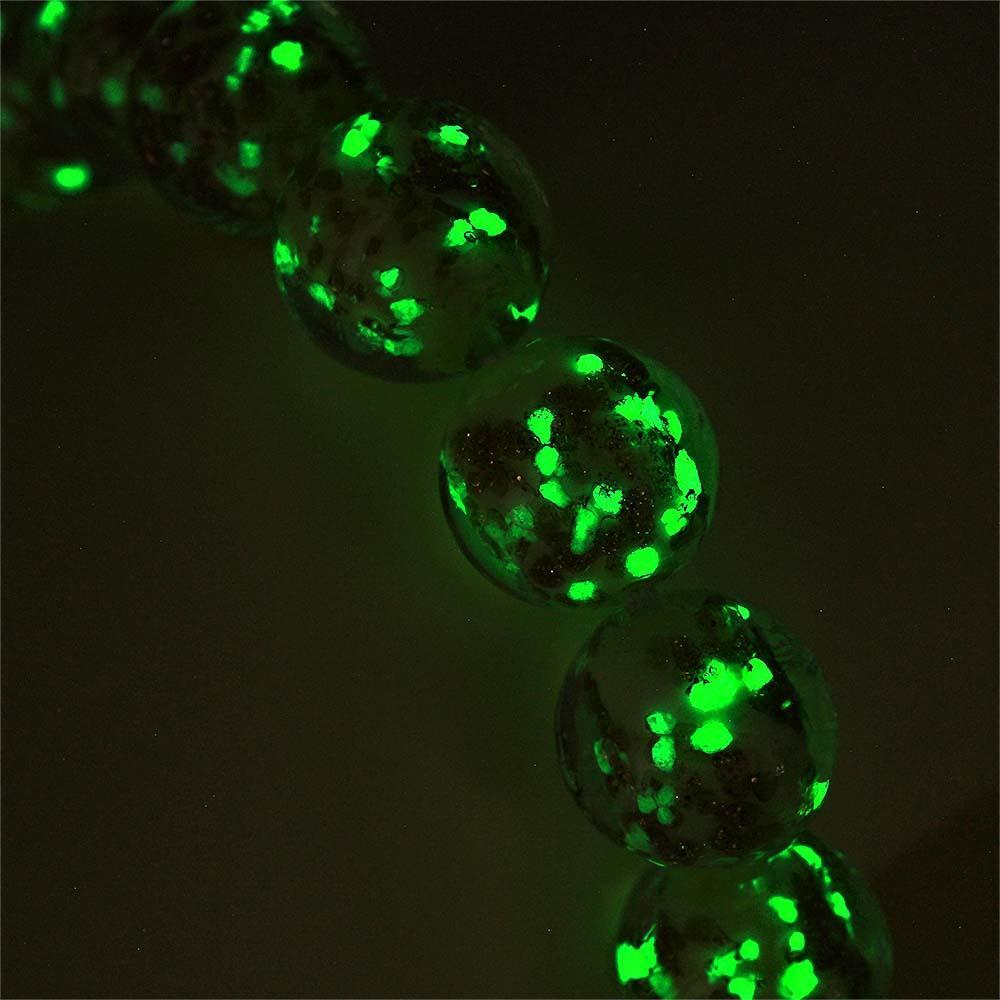 Yellow Firefly Glass Stretch Beaded Bracelet Glow in the Dark Luminous Bracelet - soufeelus