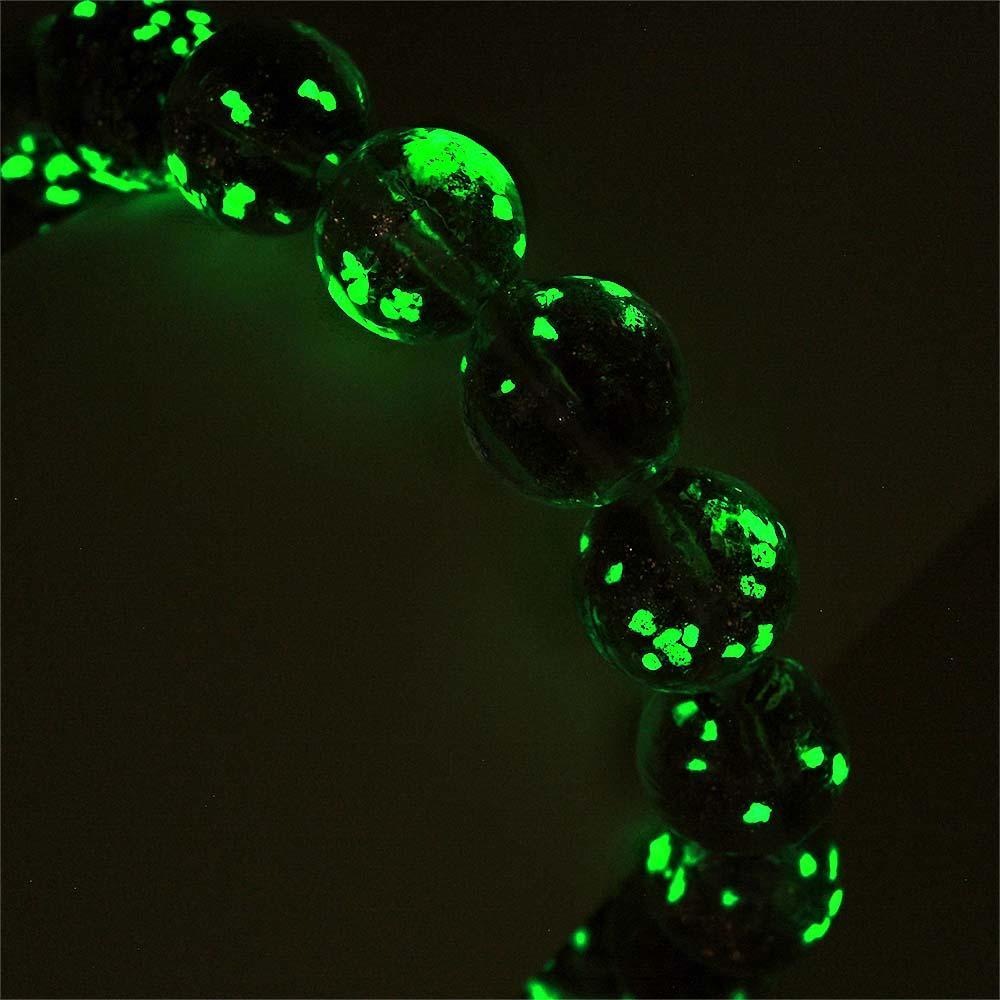 Brown Firefly Glass Stretch Beaded Bracelet Glow in the Dark Luminous Bracelet - soufeelus