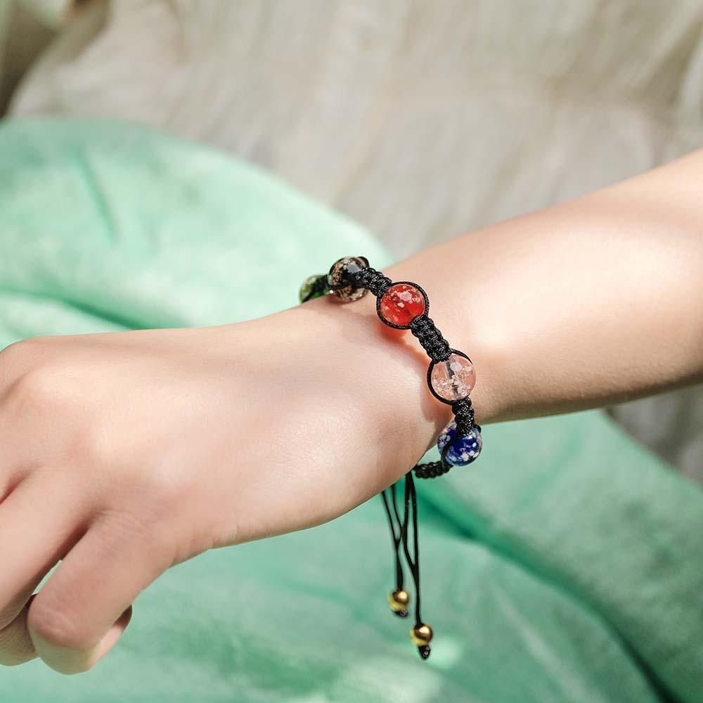 Six-Color Firefly Glass Braided Bracelet Glow in the Dark Luminous Bracelet - soufeelus