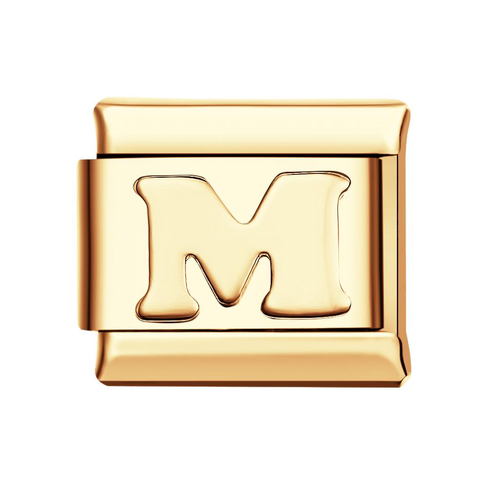 Alphabet M-Gold Italian Charm For Italian Charm Bracelets Composable Link - soufeelus
