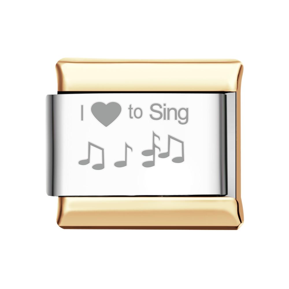 I Love To Sing Italian Charm For Italian Charm Bracelets Composable Link - soufeelus