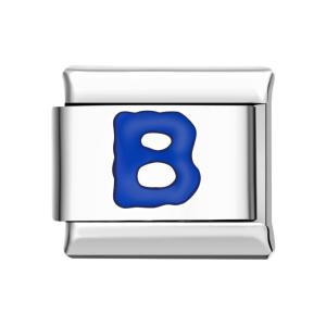Blue B Italian Charm For Italian Charm Bracelets Composable Link