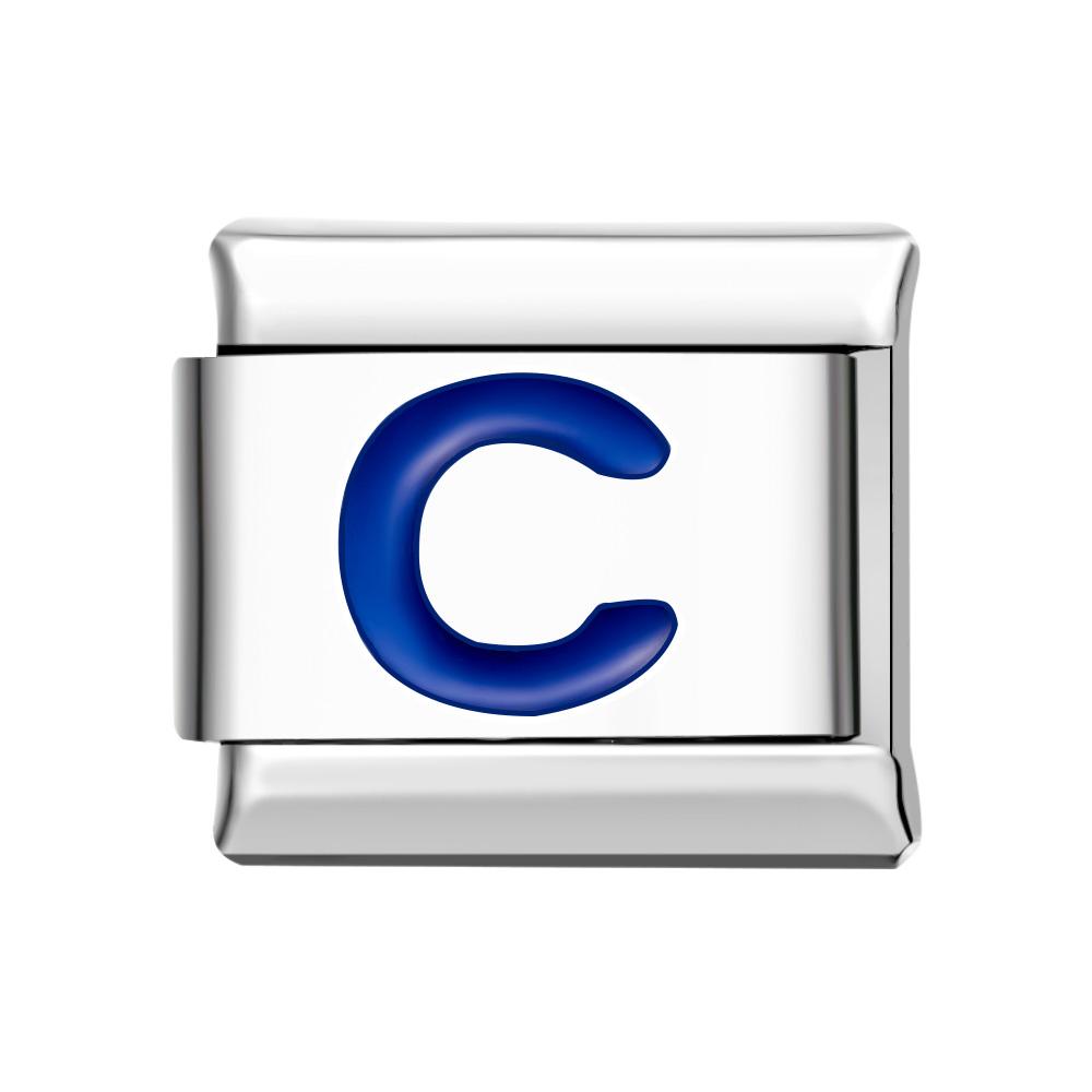 Blue C Italian Charm For Italian Charm Bracelets Composable Link - soufeelus
