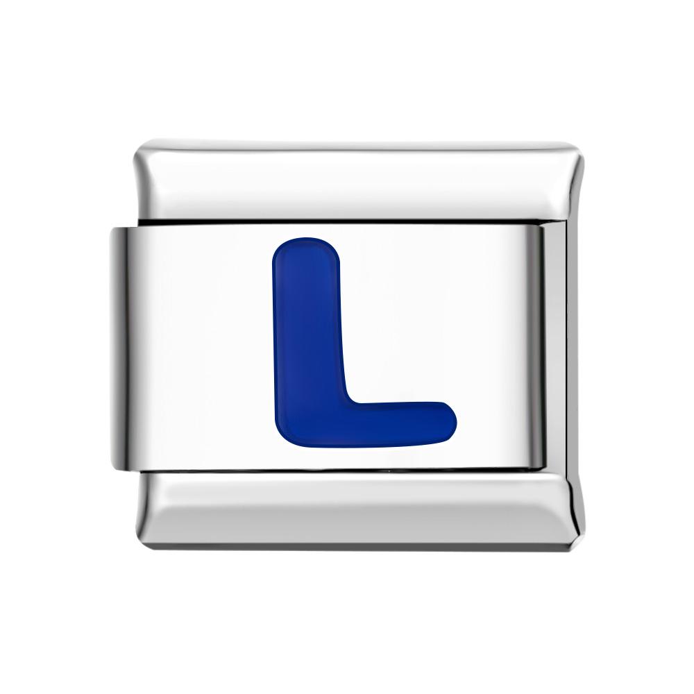 Blue L Italian Charm For Italian Charm Bracelets Composable Link - soufeelus