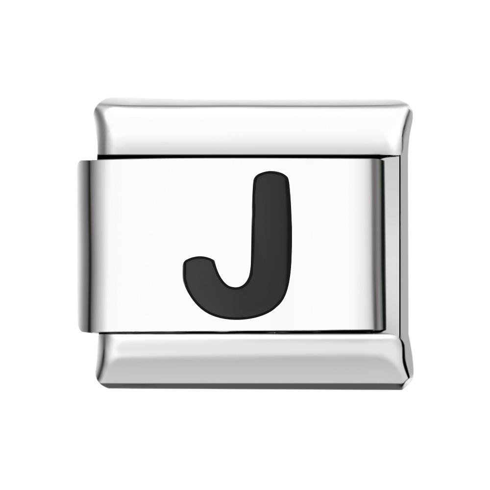 Letter A-Black Italian Charm For Italian Charm Bracelets Composable Link - soufeelus