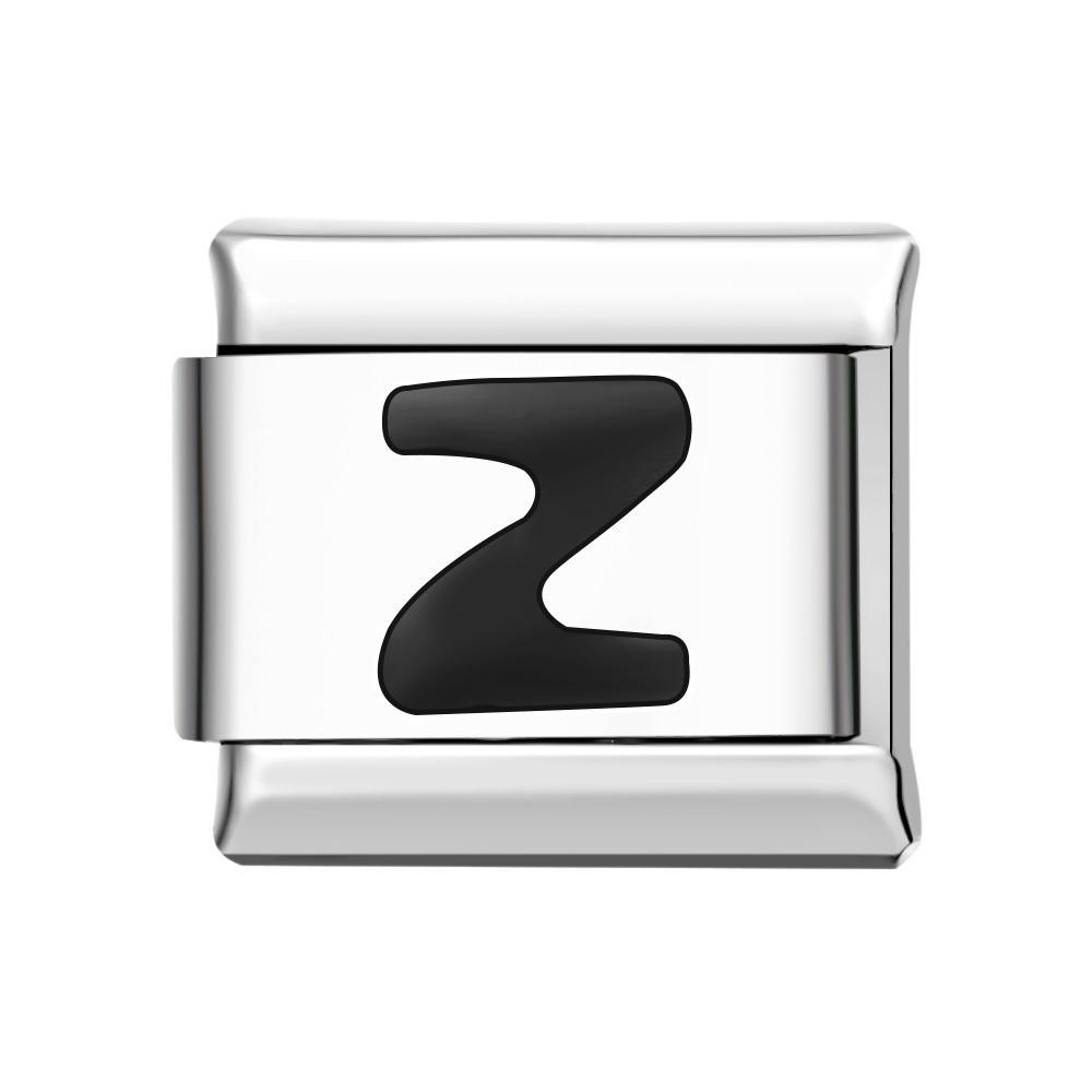 Letter A-Black Italian Charm For Italian Charm Bracelets Composable Link - soufeelus