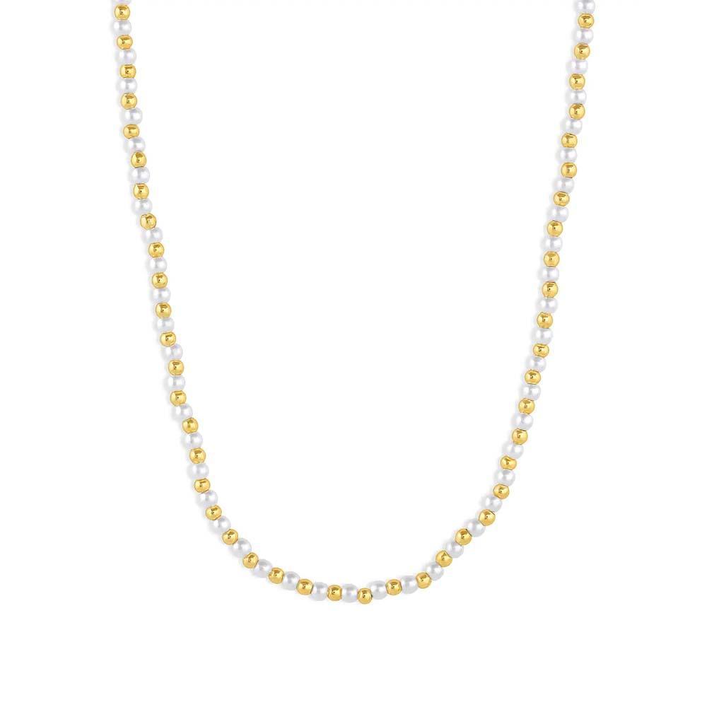 Poppy Pearl Necklace Gold Minimalist Chain Dainty and Thin Necklace - soufeelus