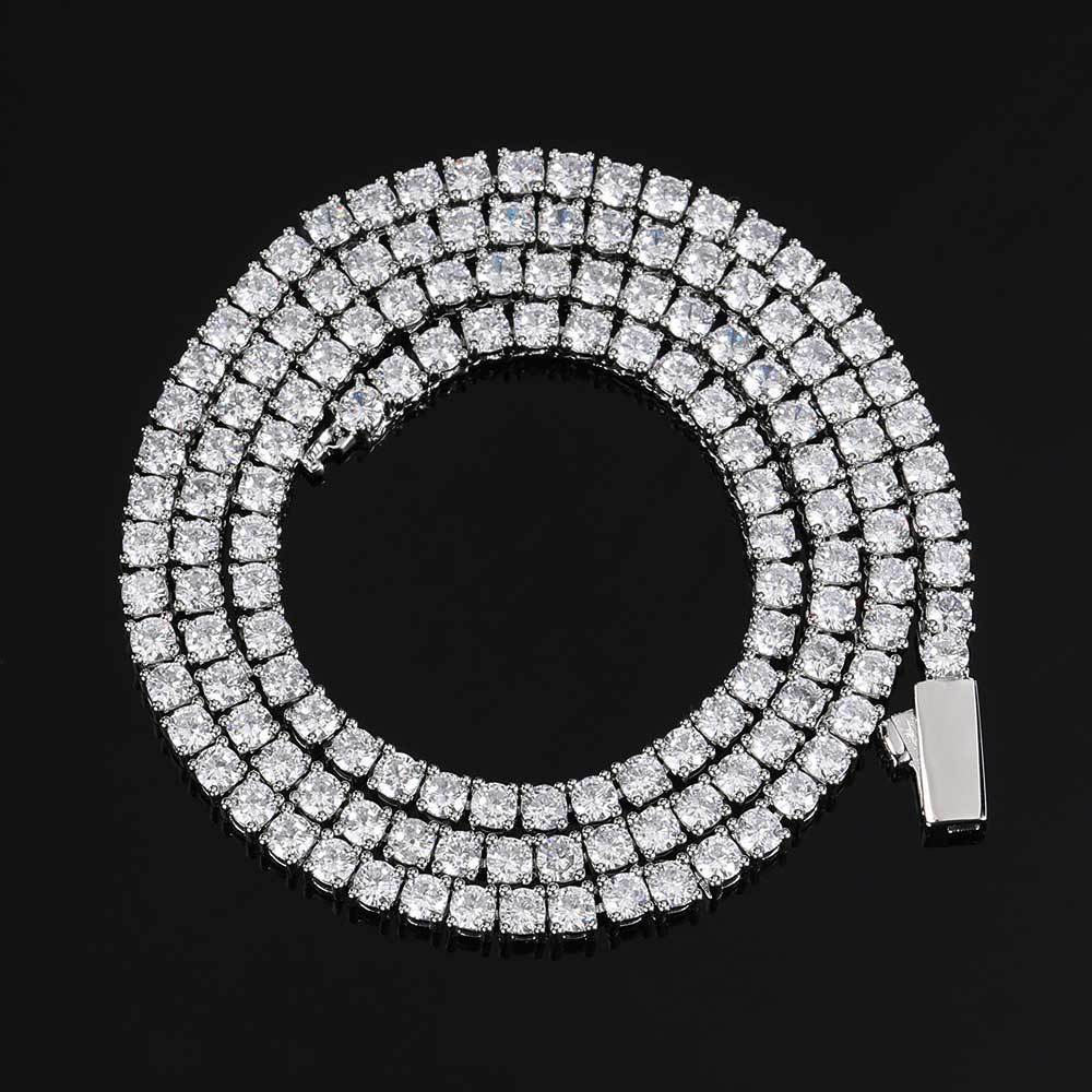 Spring Clasp Gold Tennis Necklace Fashion Hip Hop Style - soufeelus