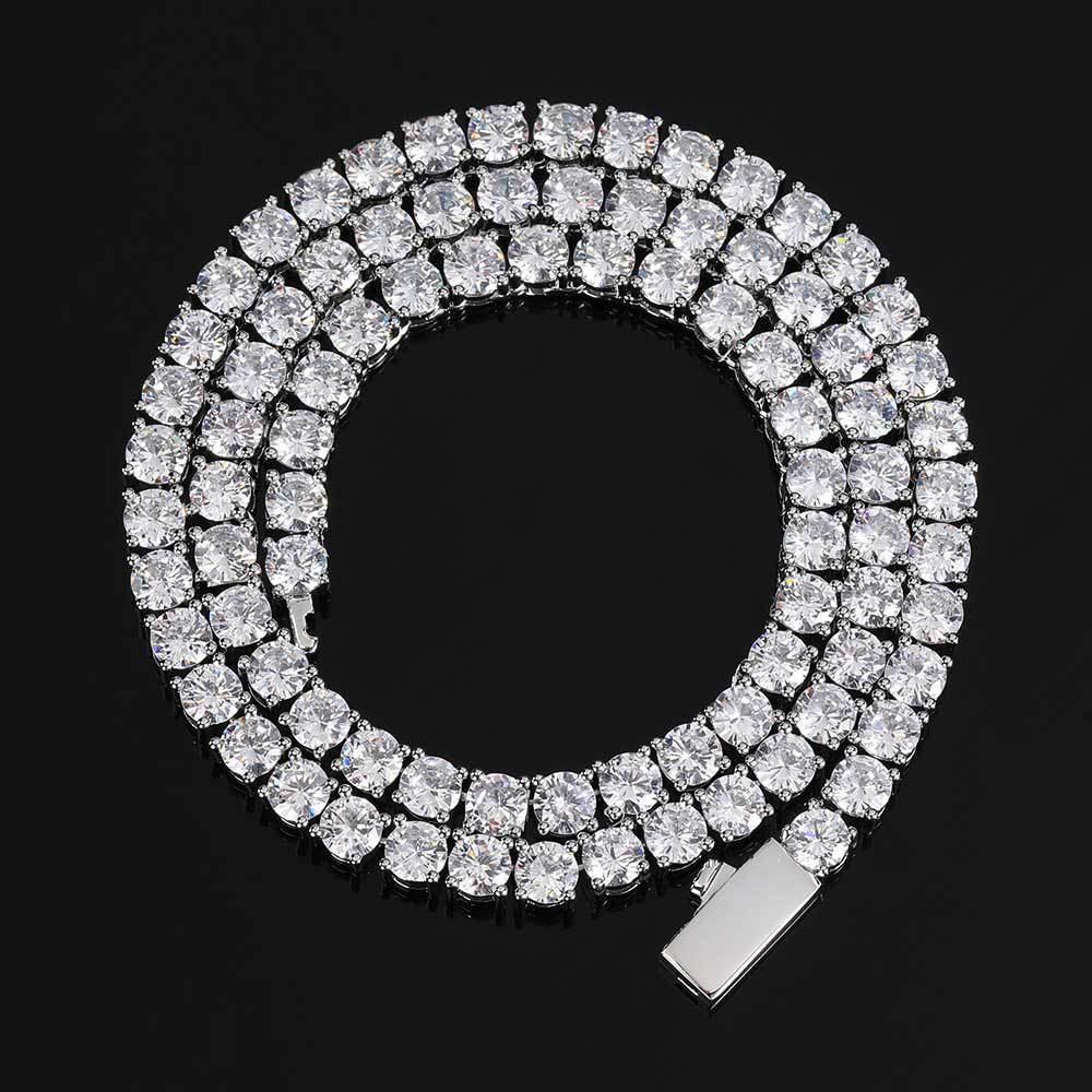 Spring Clasp Gold Tennis Necklace Fashion Hip Hop Style - soufeelus