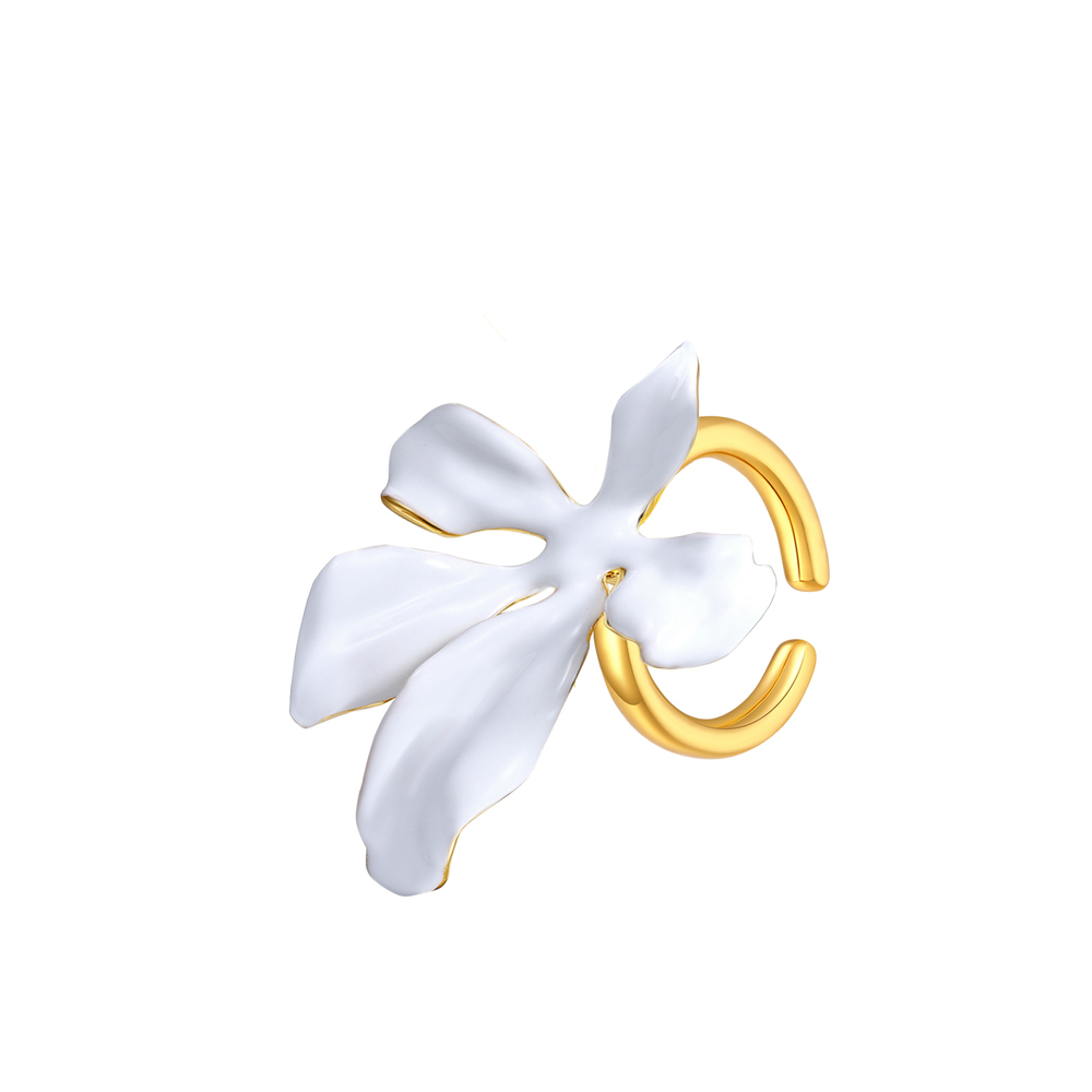 Flower With Iris Collection Five Petals Joint Golden Ring