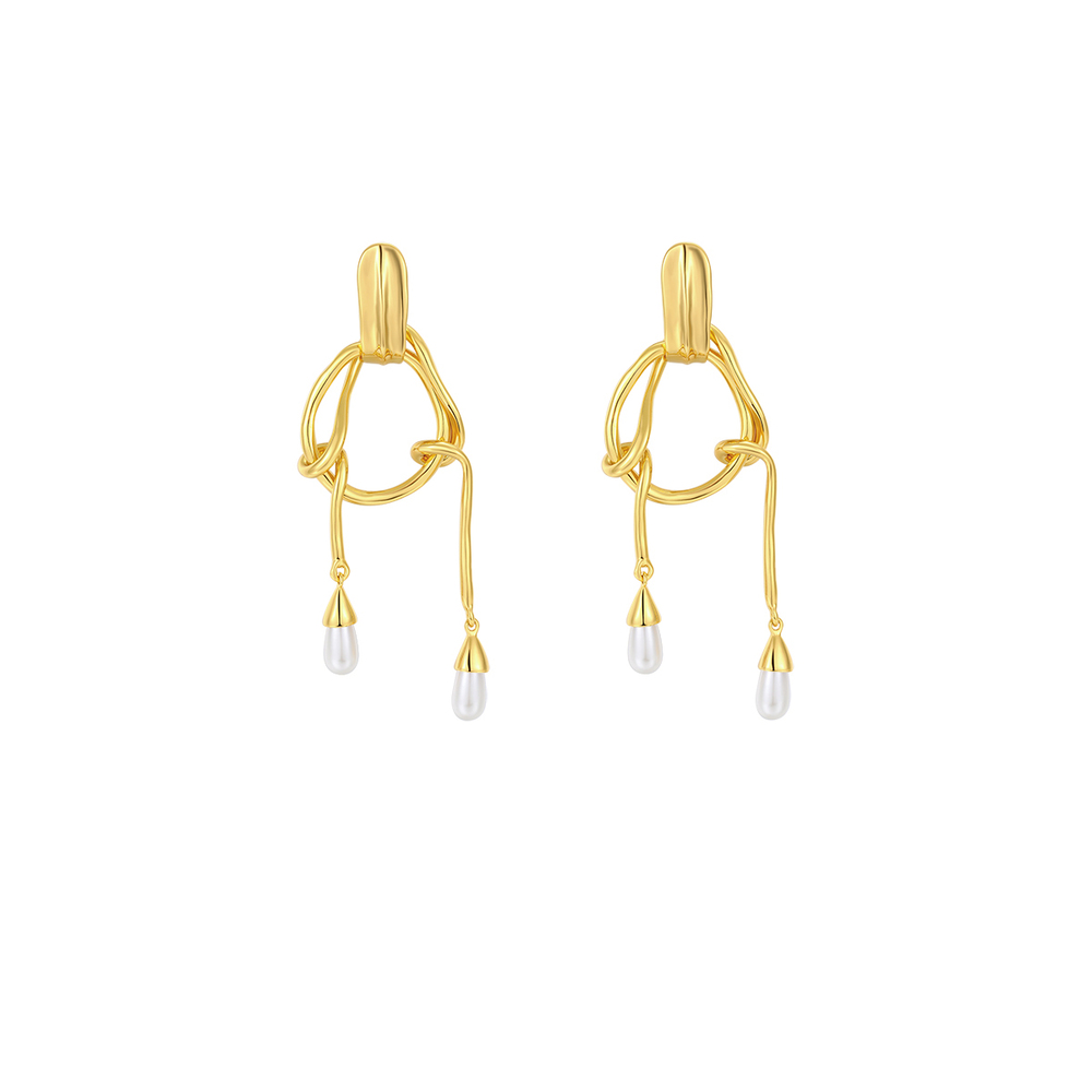 Cosmos Collection With Branches Hyperbolic Earrings