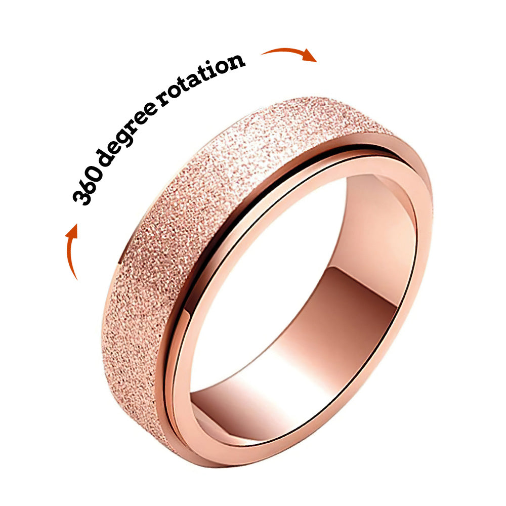 Anxiety Relief Decompression Ring Stainless Steel Glitter Ring Gift for Women - soufeelus