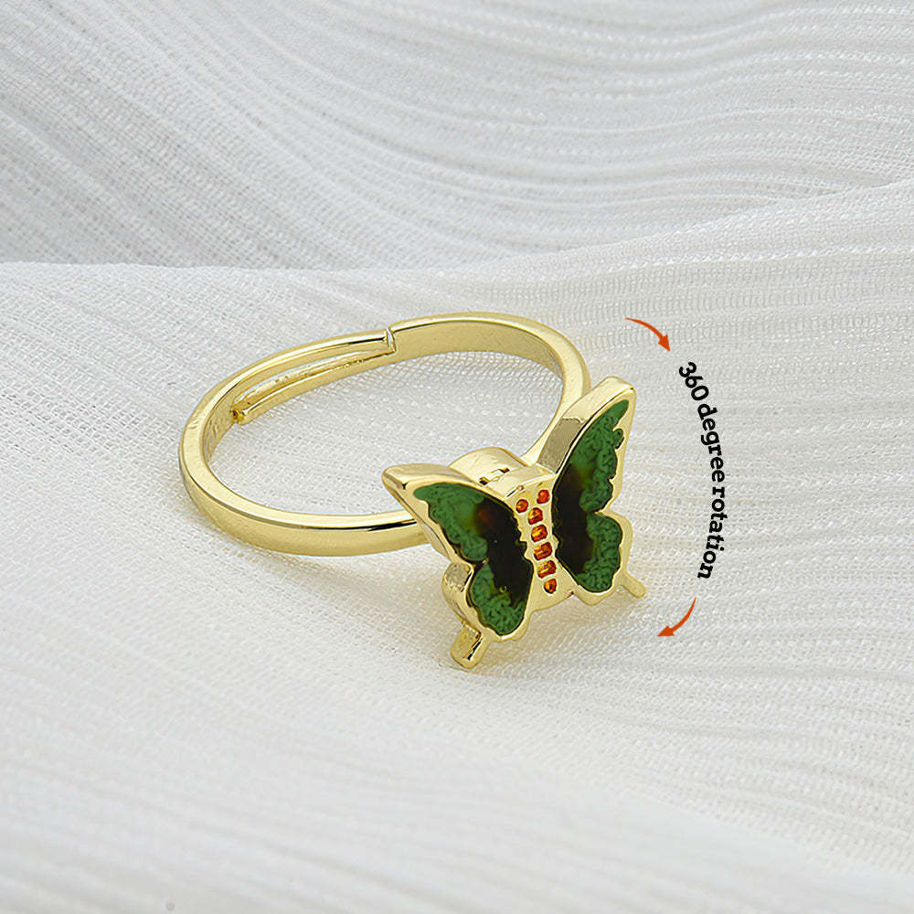 Anxiety Relief Decompression Butterfly Ring Daisy Opening Adjustable Ring Gift for Women - soufeelus