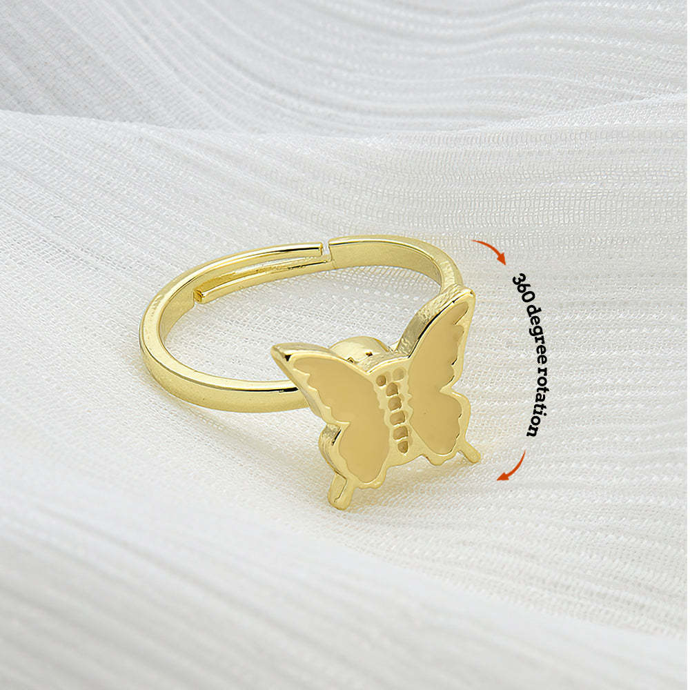 Anxiety Relief Decompression Butterfly Ring Daisy Opening Adjustable Ring Gift for Women - soufeelus