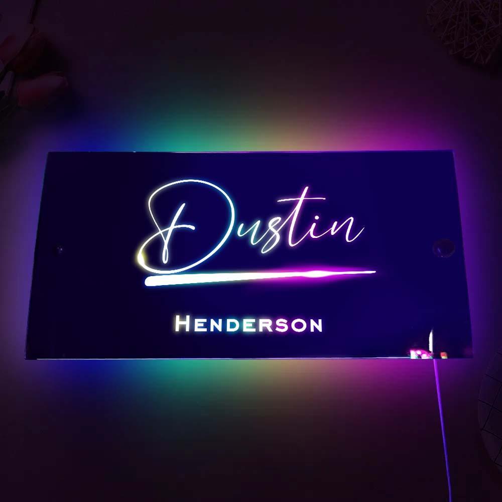 Custom Name Mirror Sign Custom Text Led Multi Color Light Up Wall Hanging Neon Signs Home Decor Gift For Kids - soufeelus