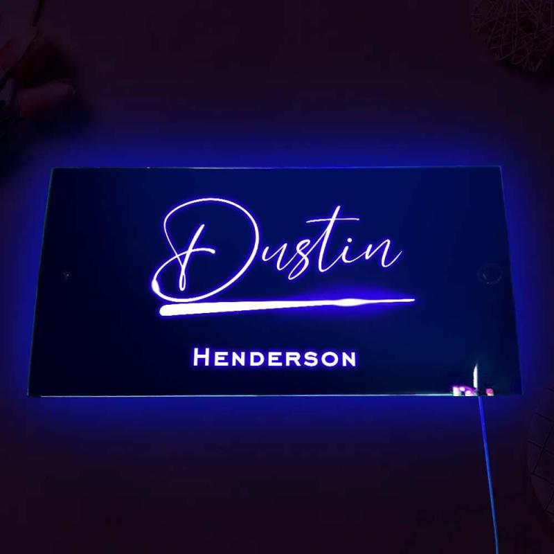 Custom Name Mirror Sign Custom Text Led Multi Color Light Up Wall