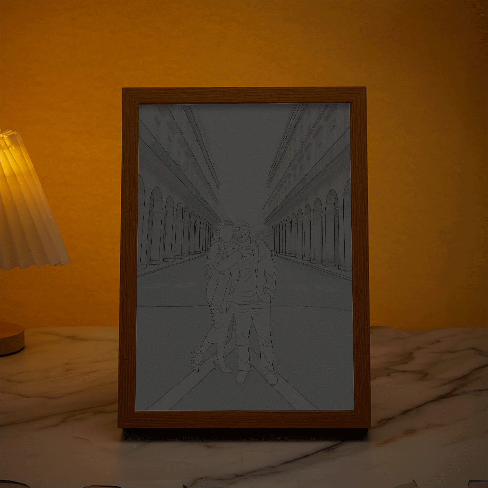 Personalized Lamp Custom Photo Line Art Light Valentine's Gifts for Her - soufeelus
