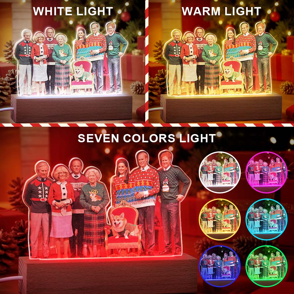 Personalized Photo Shape 3D LED Light Christmas Gift For Family Members - soufeelus