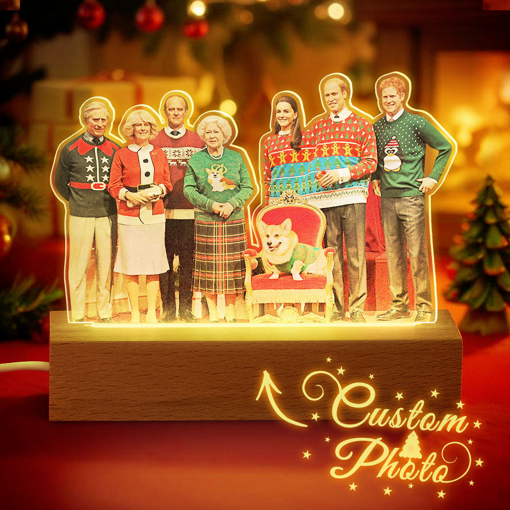 Personalized Photo Shape 3D LED Light Christmas Gift For Family Members - soufeelus