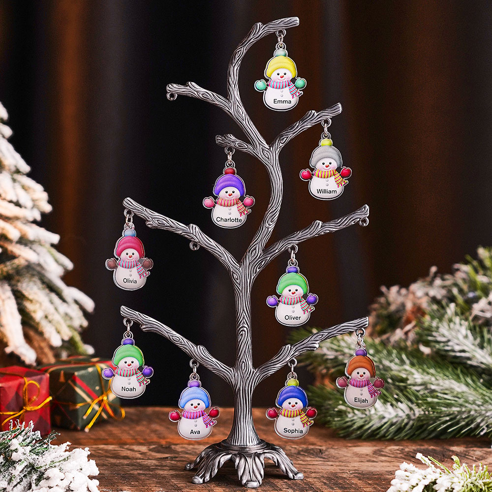 Personalized Christmas Name Night Light Snowman Tree Light Bedroom Night Light Christmas Gifts