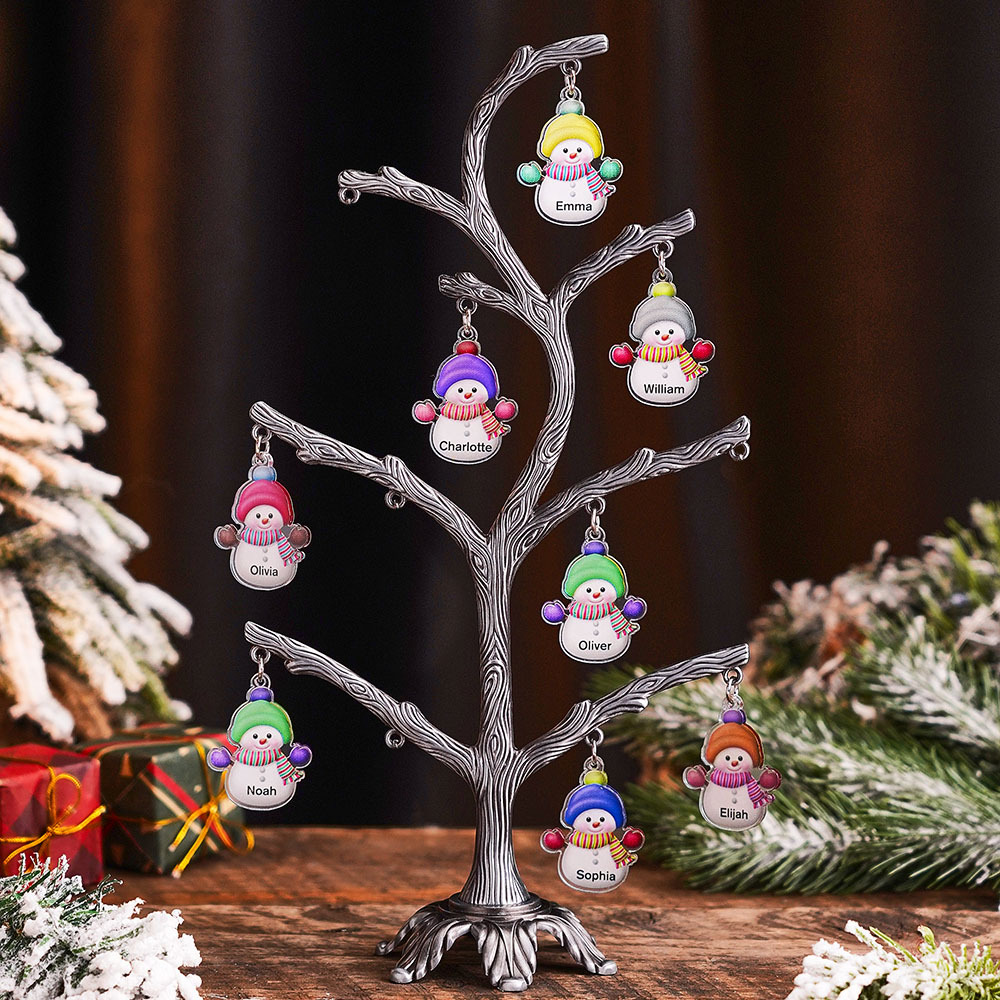 Personalized Christmas Name Night Light Snowman Tree Light Bedroom Night Light Christmas Gifts