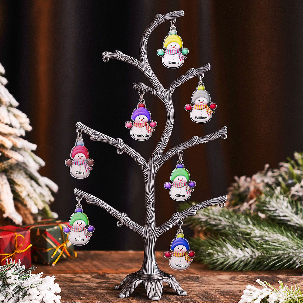 Personalized Christmas Name Night Light Snowman Tree Light Bedroom Night Light Christmas Gifts