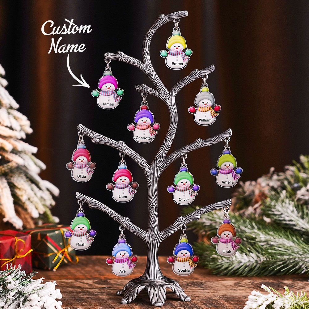 Personalized Christmas Name Night Light Snowman Tree Light Bedroom Night Light Christmas Gifts