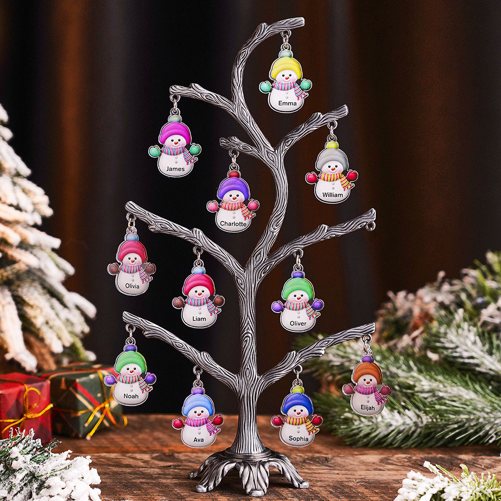 Personalized Christmas Name Night Light Snowman Tree Light Bedroom Night Light Christmas Gifts