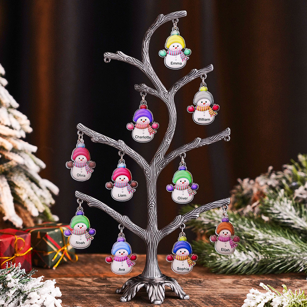 Personalized Christmas Name Night Light Snowman Tree Light Bedroom Night Light Christmas Gifts