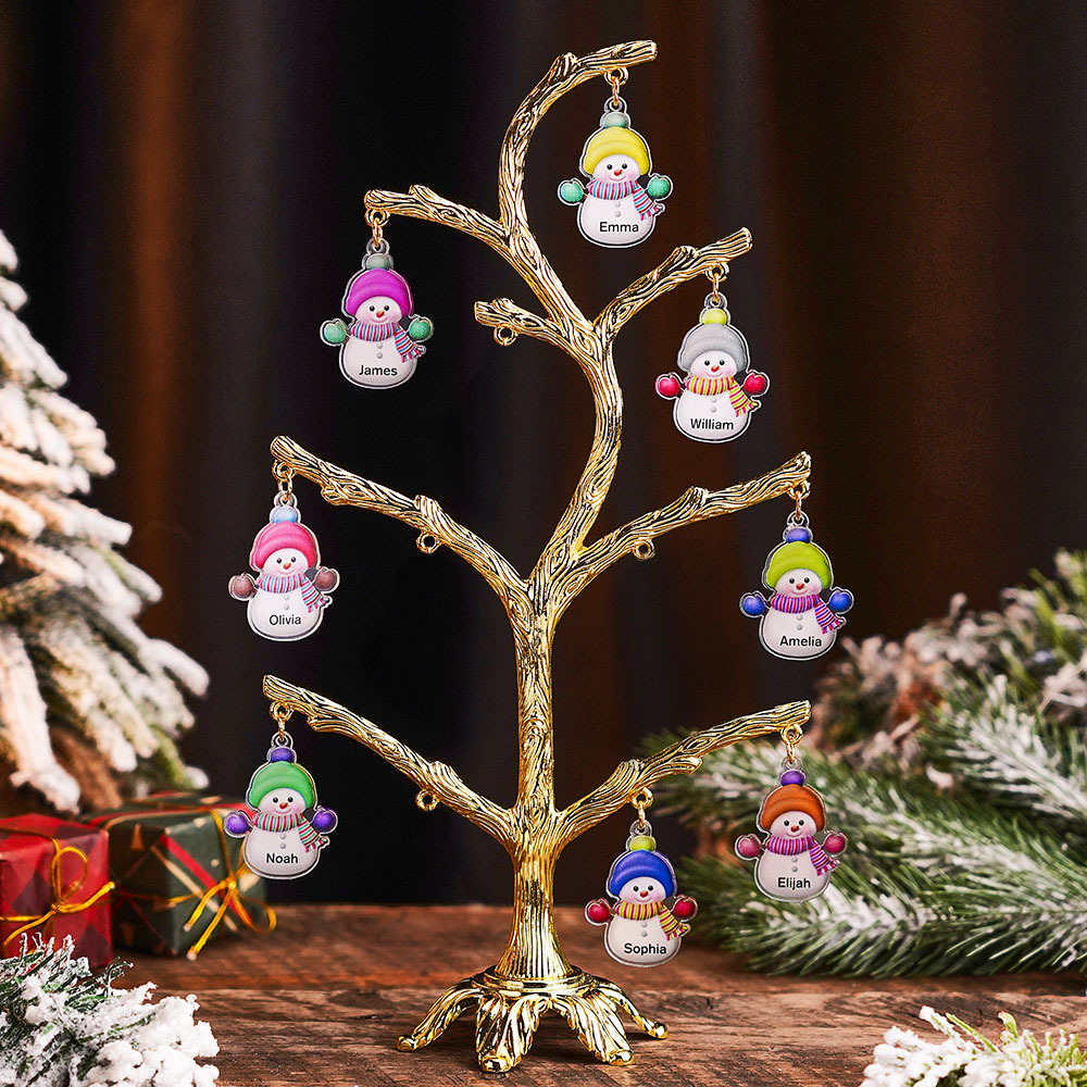 Personalized Christmas Name Night Light Snowman Tree Light Bedroom Night Light Christmas Gifts