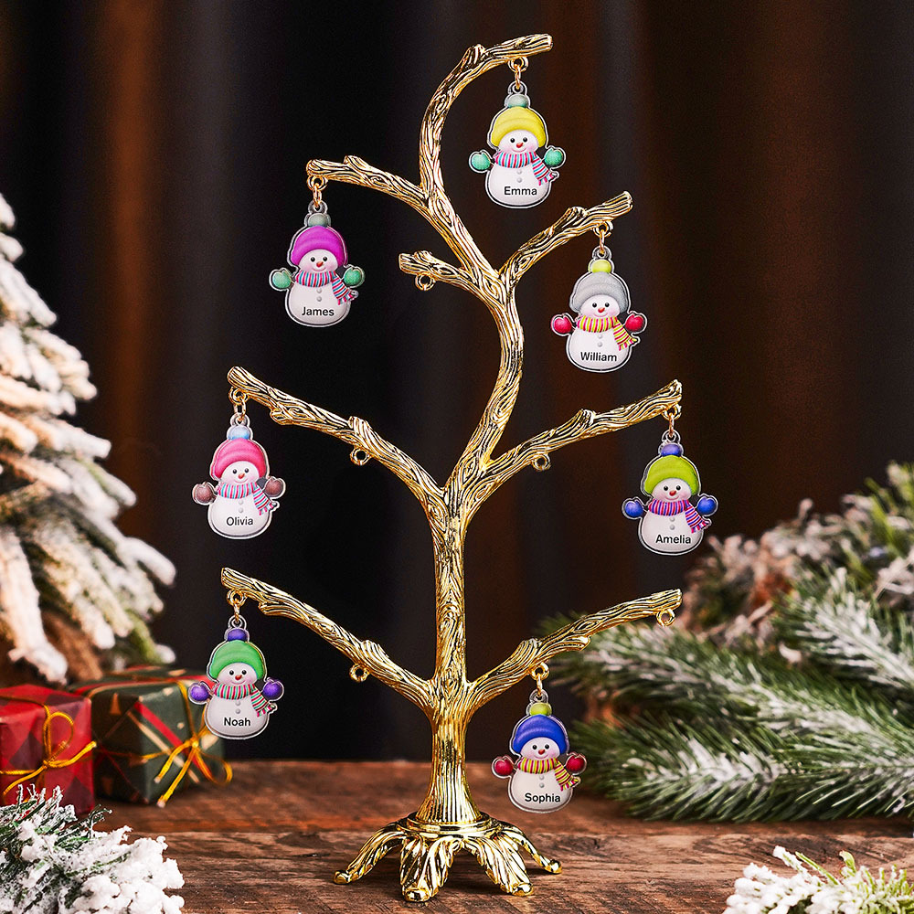 Personalized Christmas Name Night Light Snowman Tree Light Bedroom Night Light Christmas Gifts
