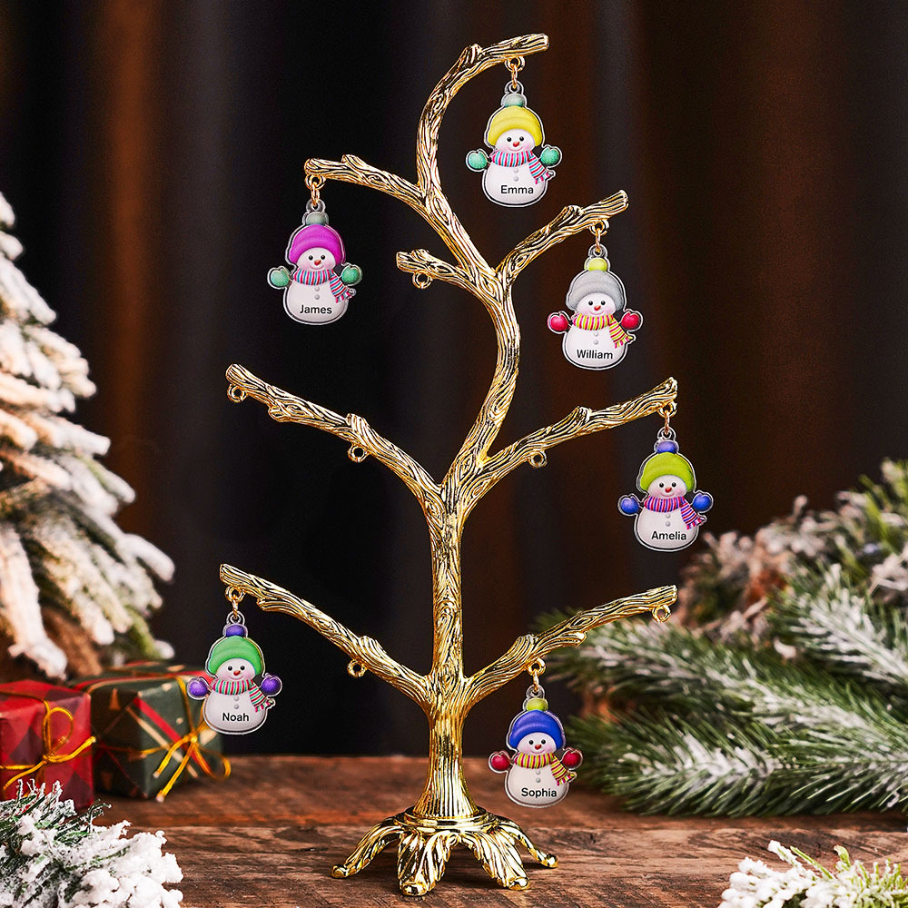 Personalized Christmas Name Night Light Snowman Tree Light Bedroom Night Light Christmas Gifts