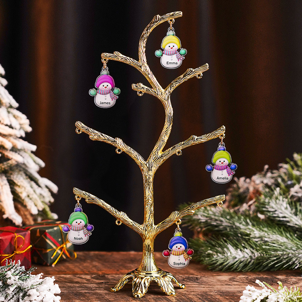 Personalized Christmas Name Night Light Snowman Tree Light Bedroom Night Light Christmas Gifts
