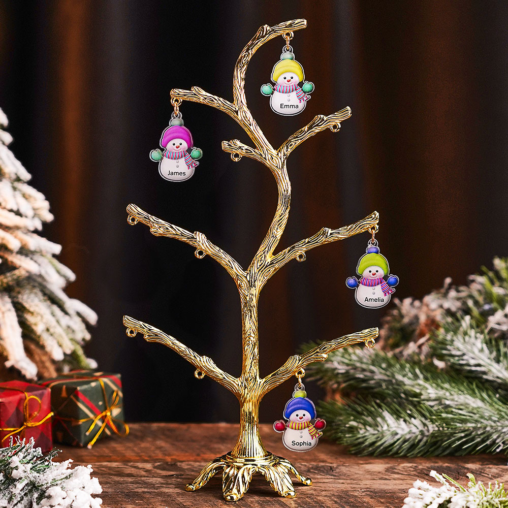 Personalized Christmas Name Night Light Snowman Tree Light Bedroom Night Light Christmas Gifts