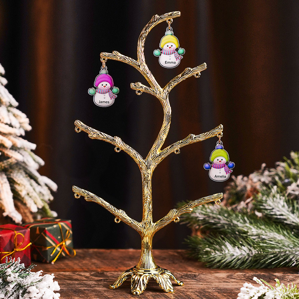 Personalized Christmas Name Night Light Snowman Tree Light Bedroom Night Light Christmas Gifts