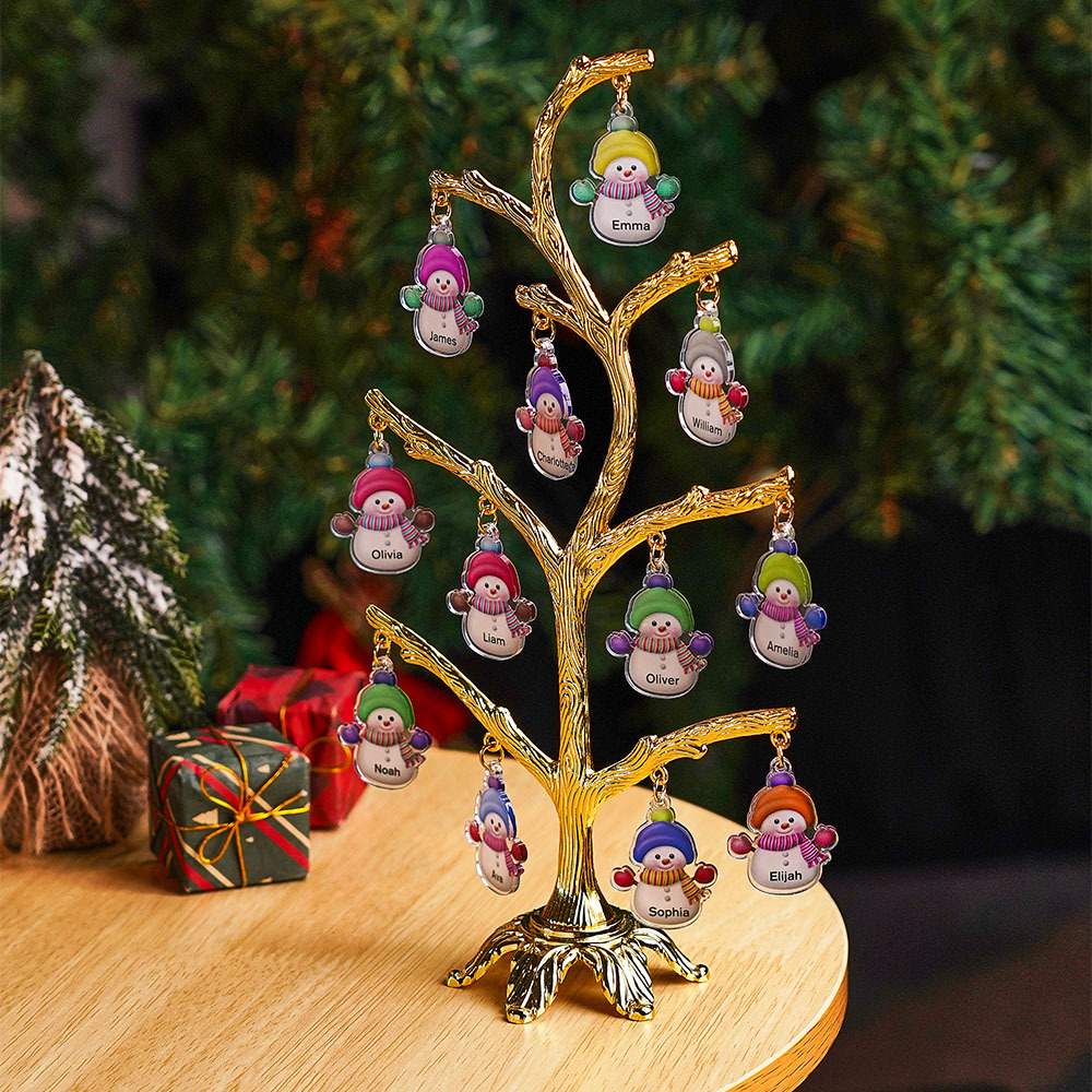 Personalized Christmas Name Night Light Snowman Tree Light Bedroom Night Light Christmas Gifts