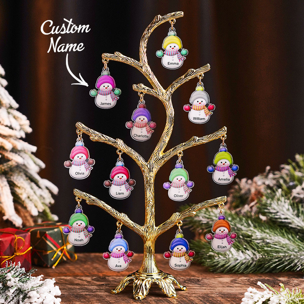 Personalized Christmas Name Night Light Snowman Tree Light Bedroom Night Light Christmas Gifts