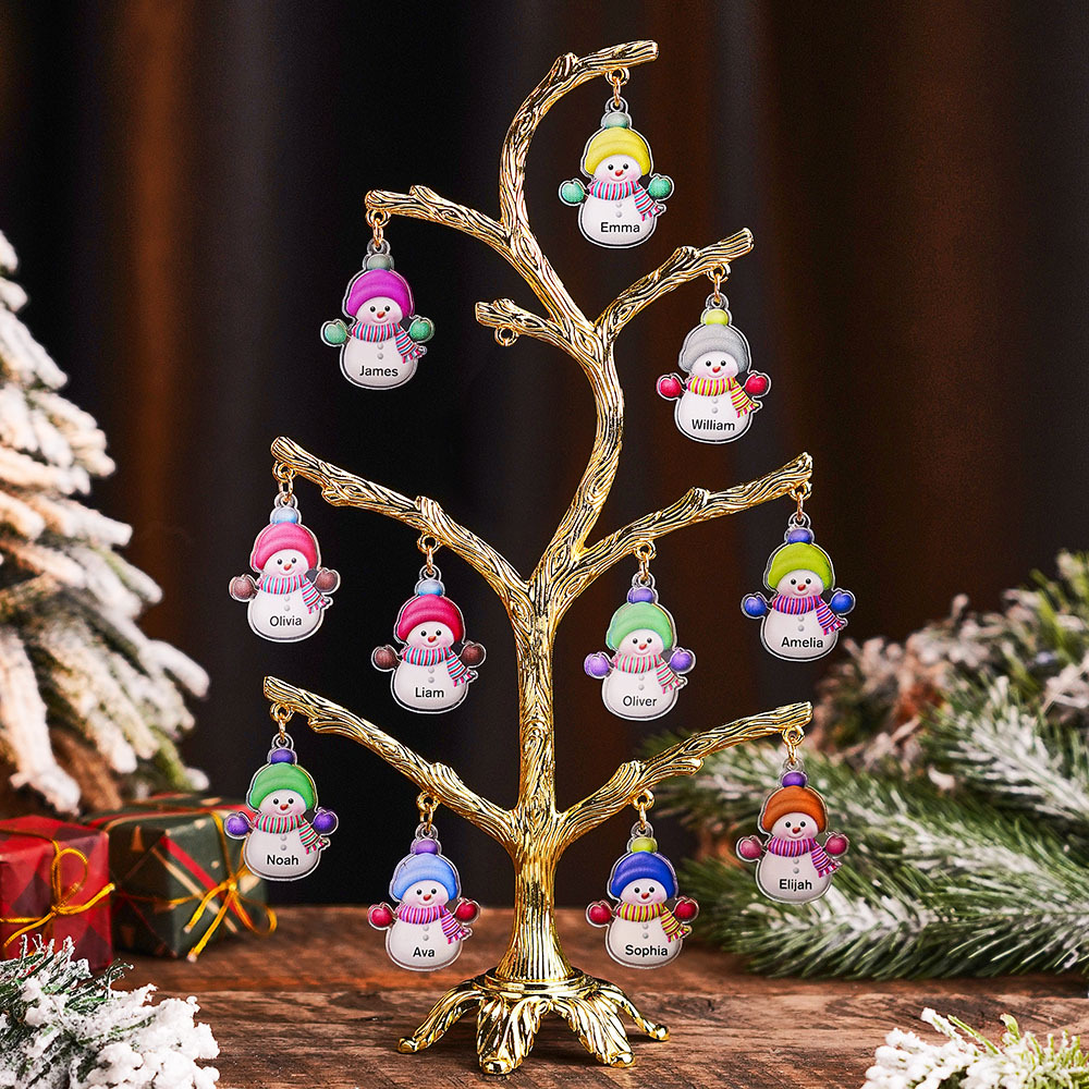 Personalized Christmas Name Night Light Snowman Tree Light Bedroom Night Light Christmas Gifts
