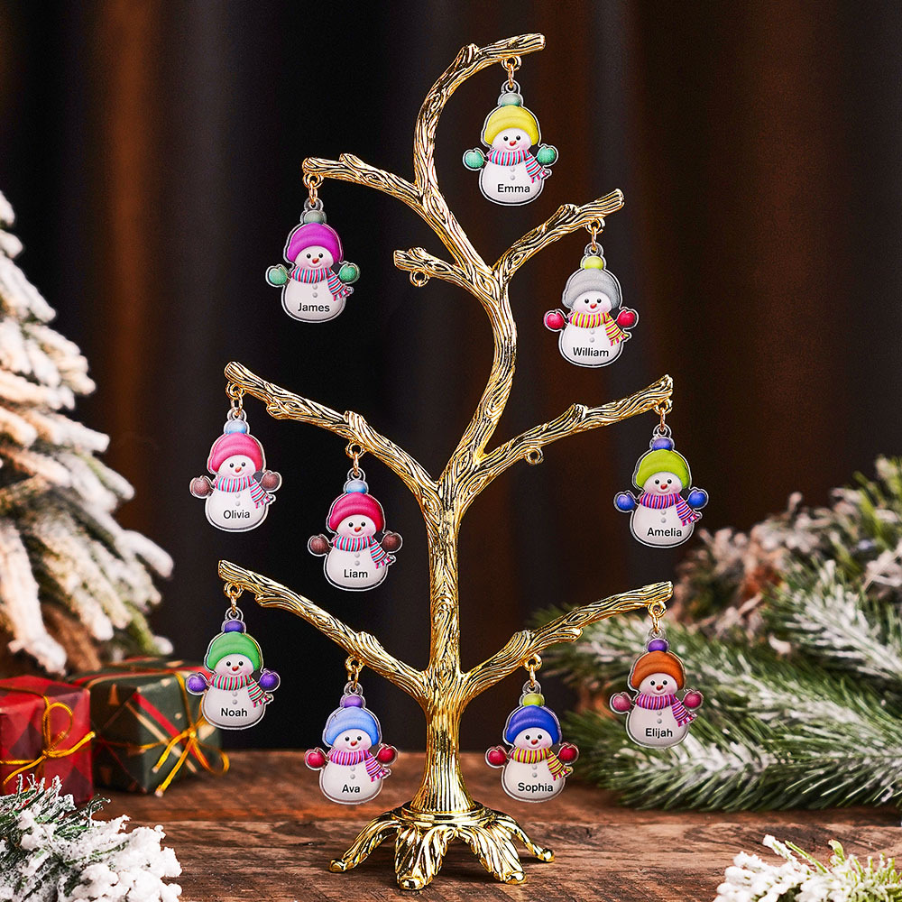 Personalized Christmas Name Night Light Snowman Tree Light Bedroom Night Light Christmas Gifts