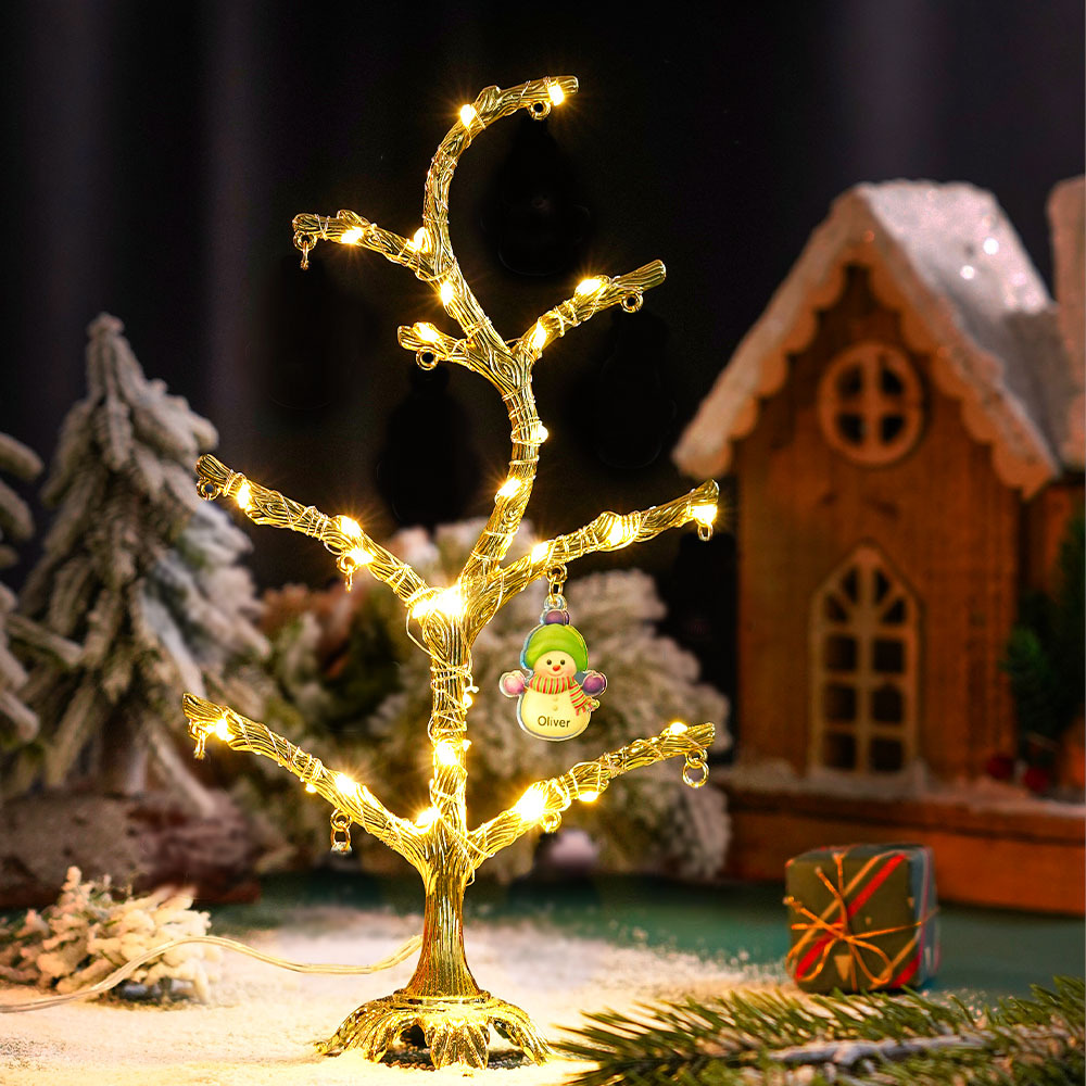 Personalized Christmas Name Night Light Snowman Tree Light Bedroom Night Light Christmas Gifts