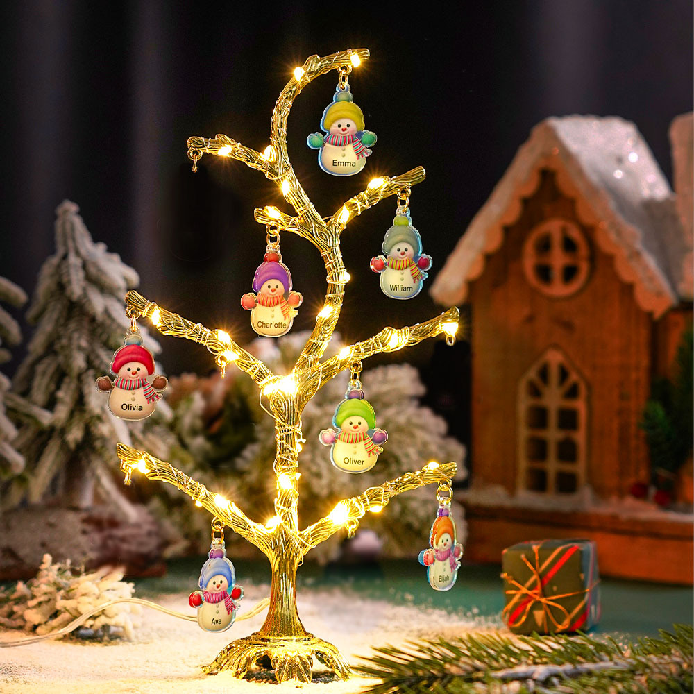 Personalized Christmas Name Night Light Snowman Tree Light Bedroom Night Light Christmas Gifts