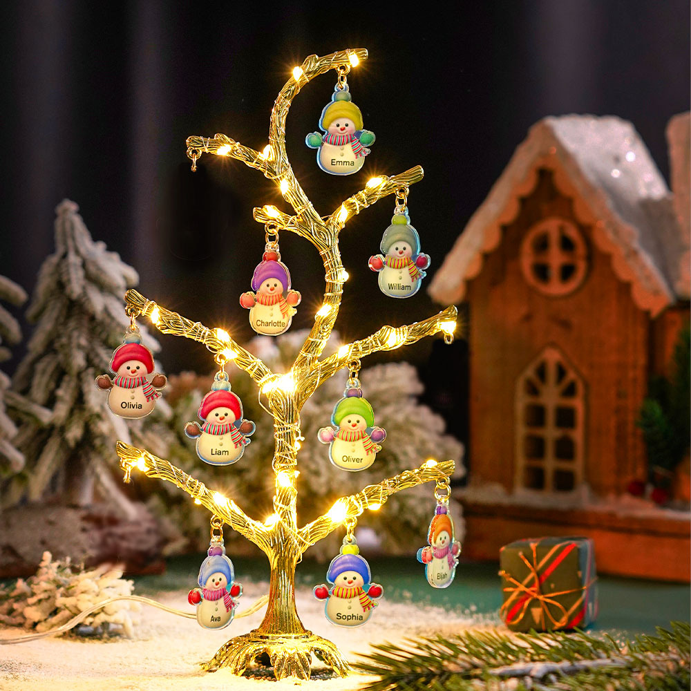 Personalized Christmas Name Night Light Snowman Tree Light Bedroom Night Light Christmas Gifts