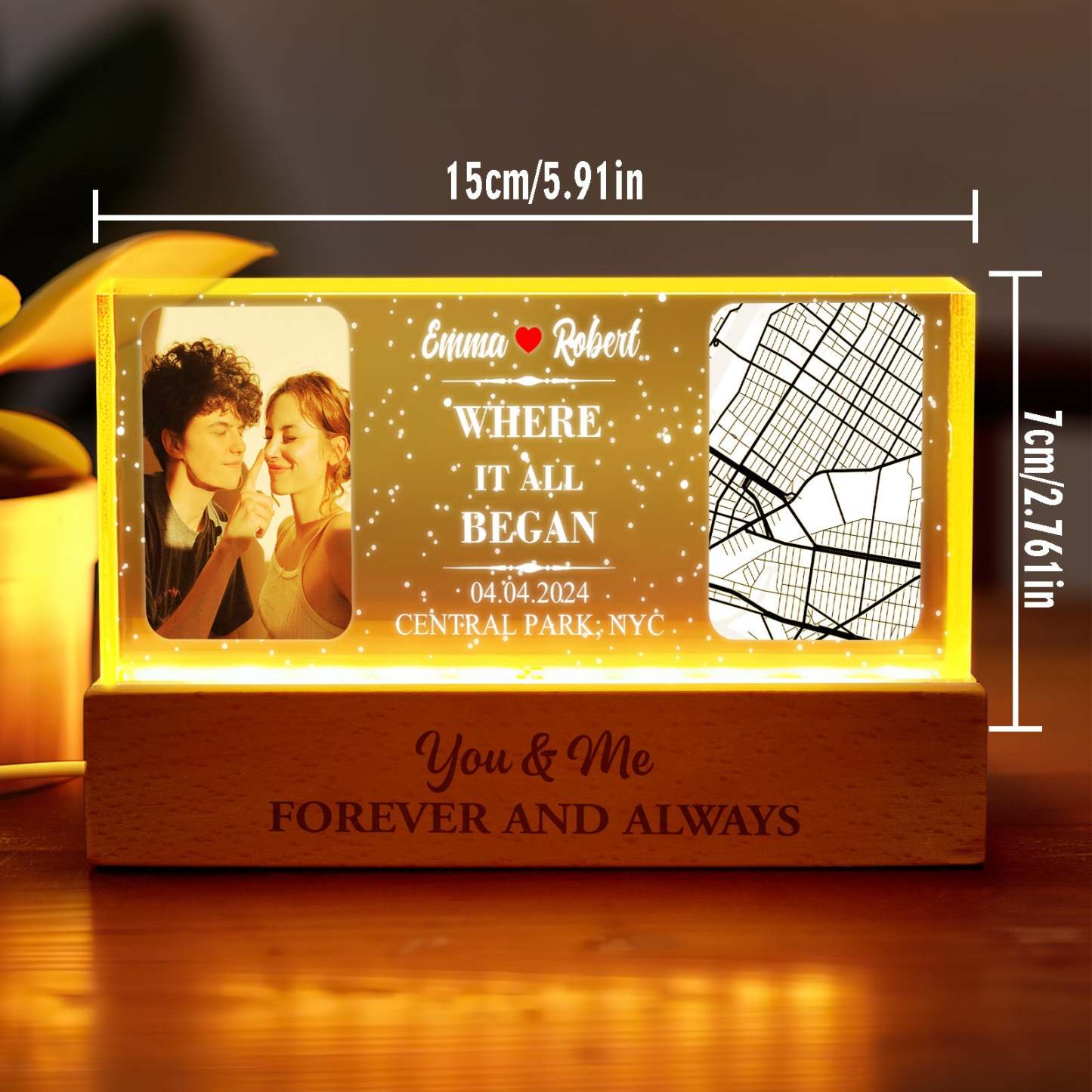 Personalized Where It All Began Night Light Custom Photo Light Gift for Lover - soufeelus
