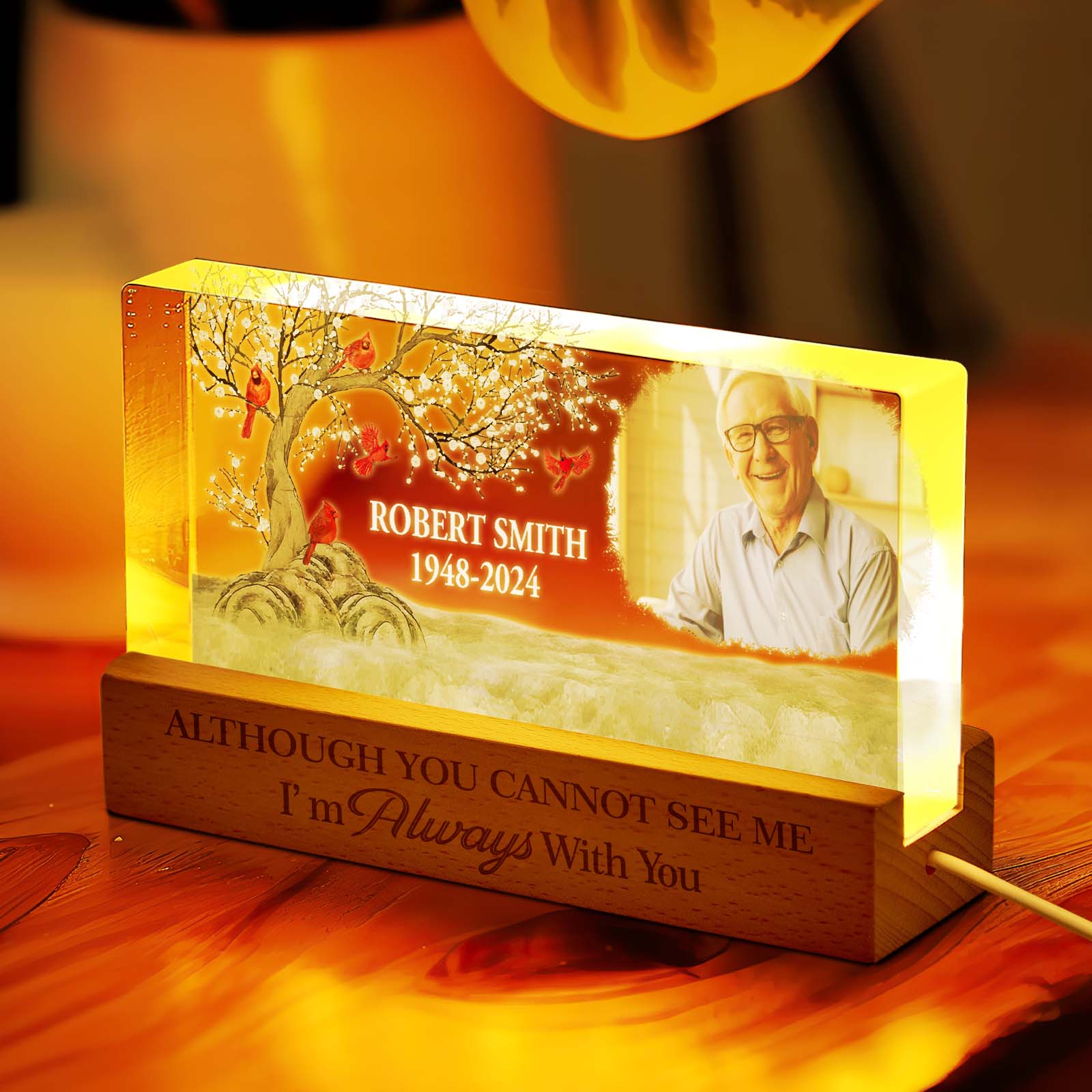 Personalized I'm Always With You Night Light Custom Photo Light Memorial Gift - soufeelus