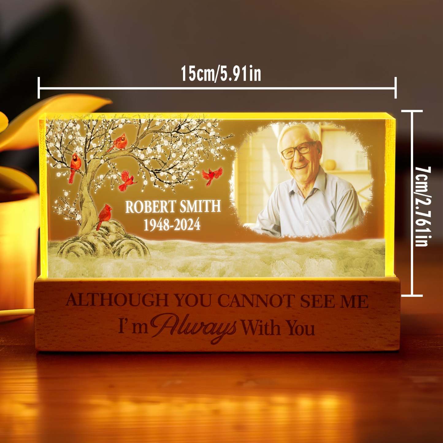 Personalized I'm Always With You Night Light Custom Photo Light Memorial Gift - soufeelus