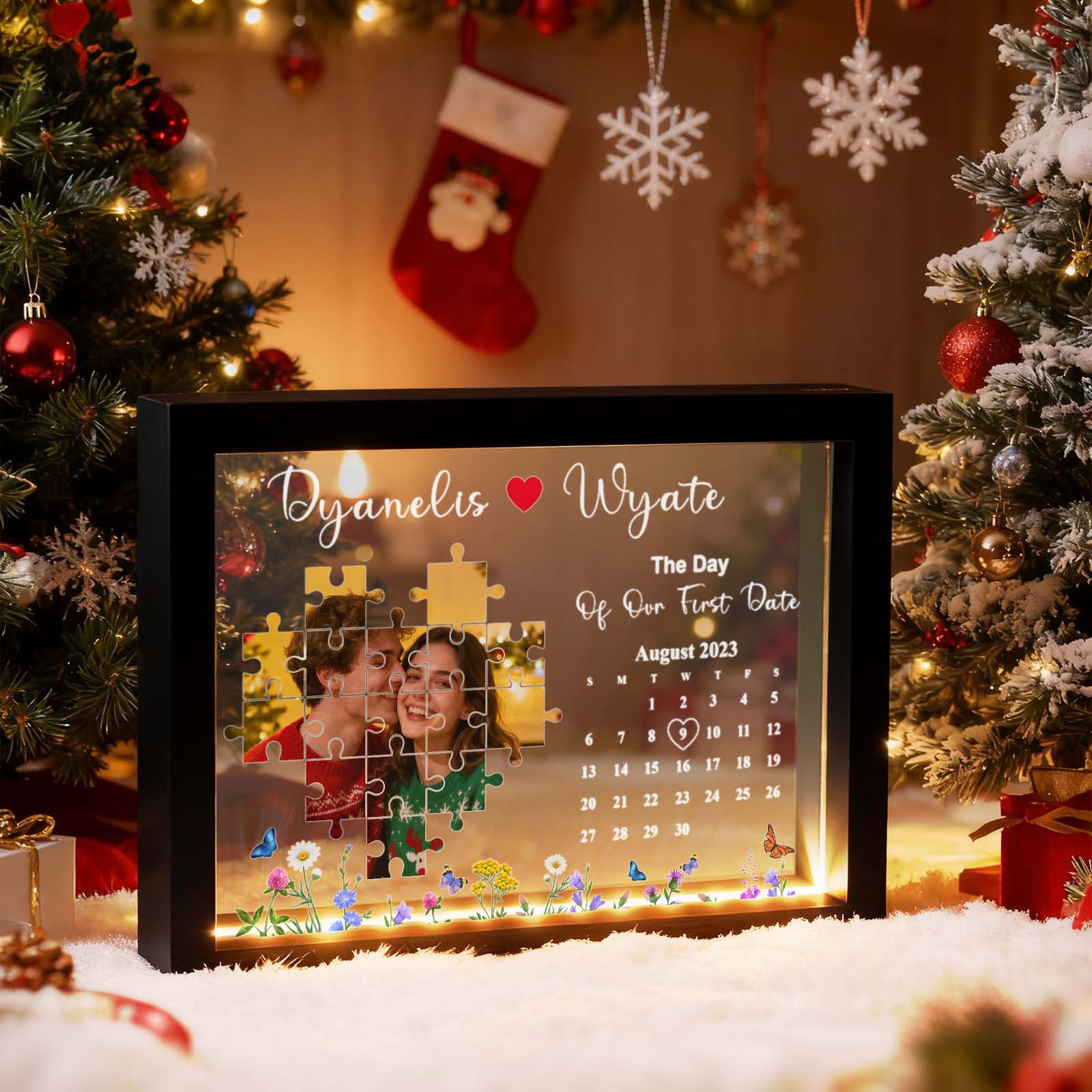 The Day I Found My Missing Piece Light Frame Personalized Christmas Gifts