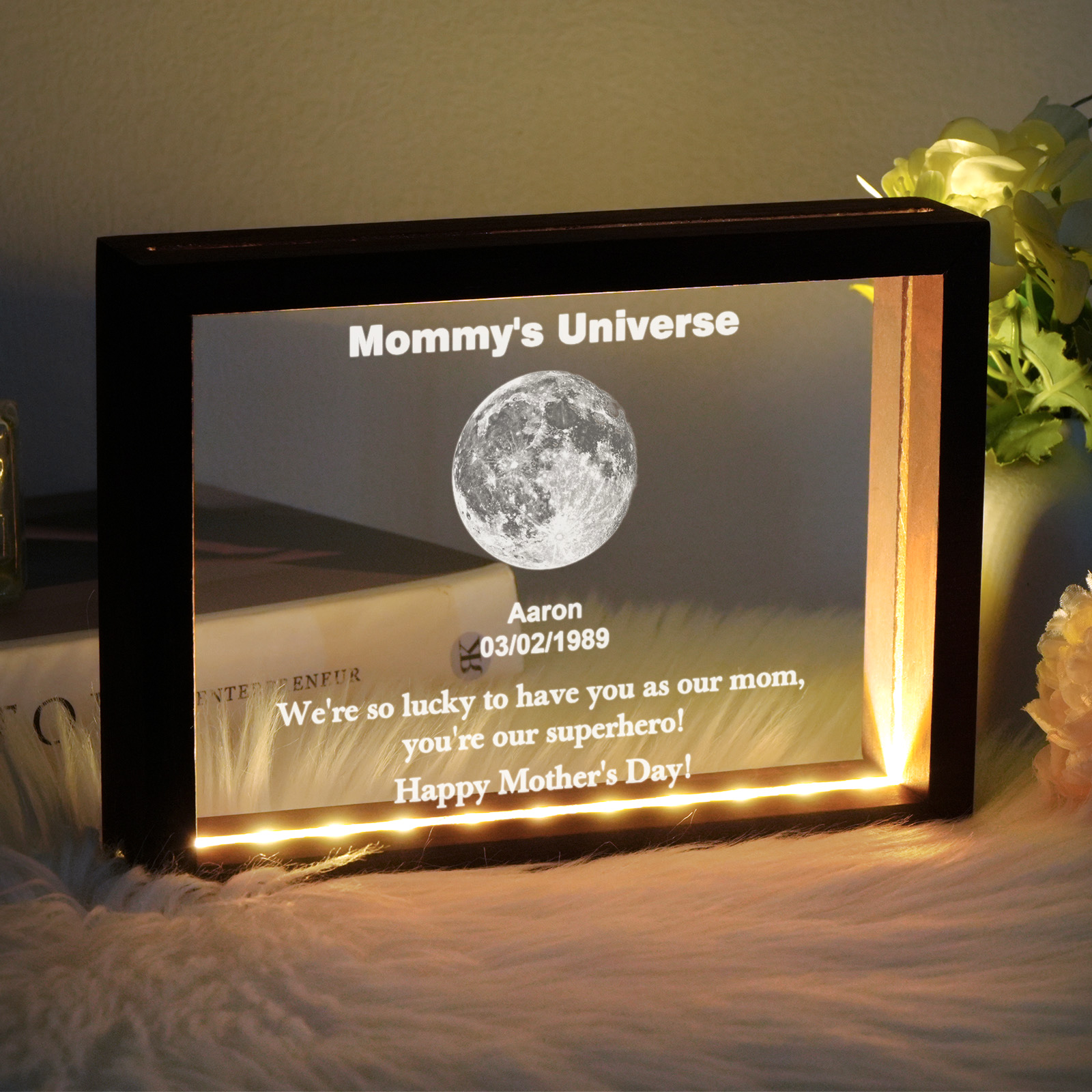 Custom Moon Phase night light Personalizd Birth Date Mother's day Gift for Mom detail